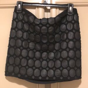 Theory Black Silk & Leather Mini Size 6